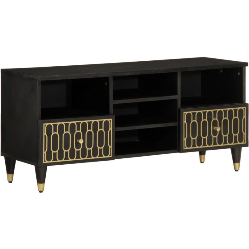 vidaXL Meuble TV 100x33x46 cm bois massif de manguier