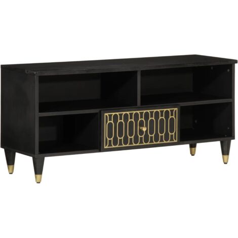 Meuble TV 100x33x46 cm bois massif de manguier vidaXL