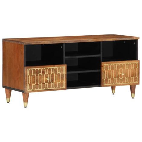 Meuble TV 100x33x46 cm bois massif de manguier vidaXL