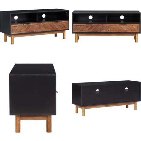 Meuble TV 100x35x45 cm Bois d'acacia massif et MDF - Meuble TV -  meubles TV - Home & Living