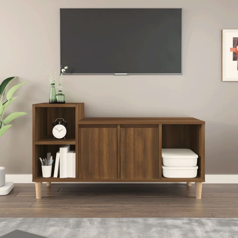 Vidaxl - Meuble tv Chêne marron 100x35x55 cm Bois d'ingénierie