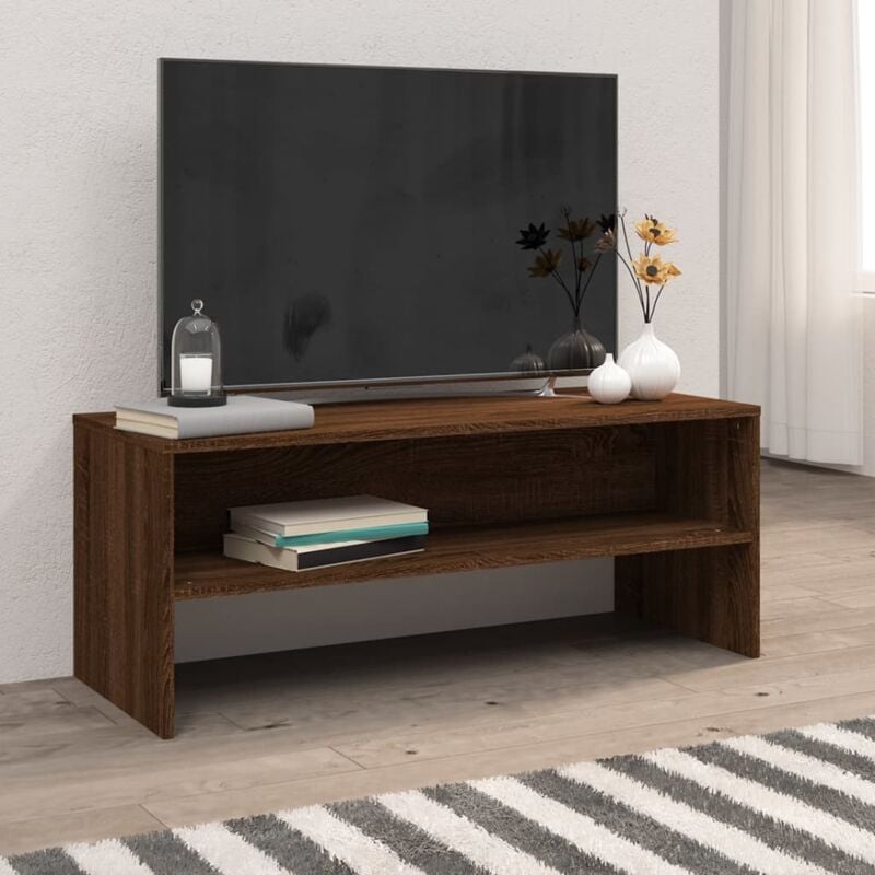 Vidaxl - Meuble tv Chêne marron 100x40x40 cm Bois d'ingénierie