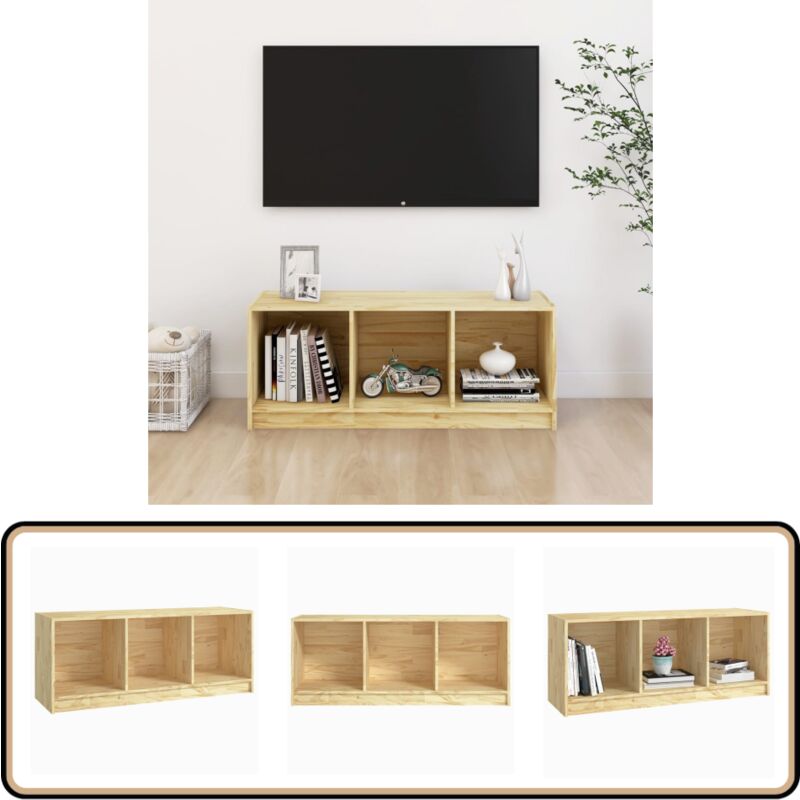 Vidaxl - Meuble tv 104x33x41 cm bois de pin massif - Meuble Tv - Meuble Audio - Rangement Tv - Meuble Hi Fi - Bois De Pin