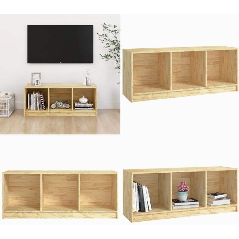 Vidaxl - Meuble tv 104x33x41 cm bois de pin massif - Meuble Tv - Meuble Audio - Rangement Tv - Meuble Hi Fi - Bois De Pin - Home & Living