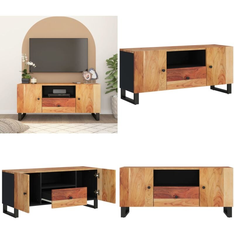 Vidaxl - Meuble tv 105x33,5x46 cm bois d'acacia solide et d'ingénierie - Meubles Tv - Meuble Tv - Support Tv - Unité Tv - Meuble Acacia - Home &