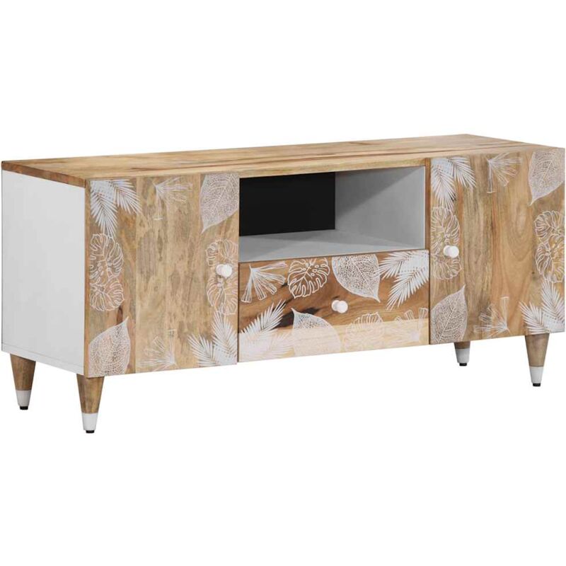 Vidaxl - Meuble tv 105x33,5x46 cm bois massif de manguier
