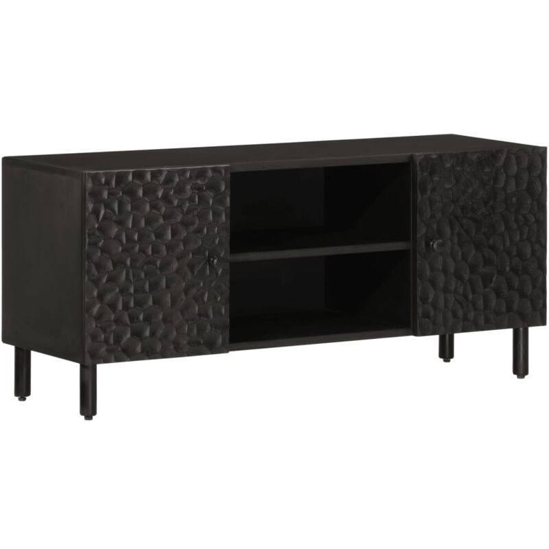 Vidaxl - Meuble tv noir 105x33x46 cm bois massif de manguier