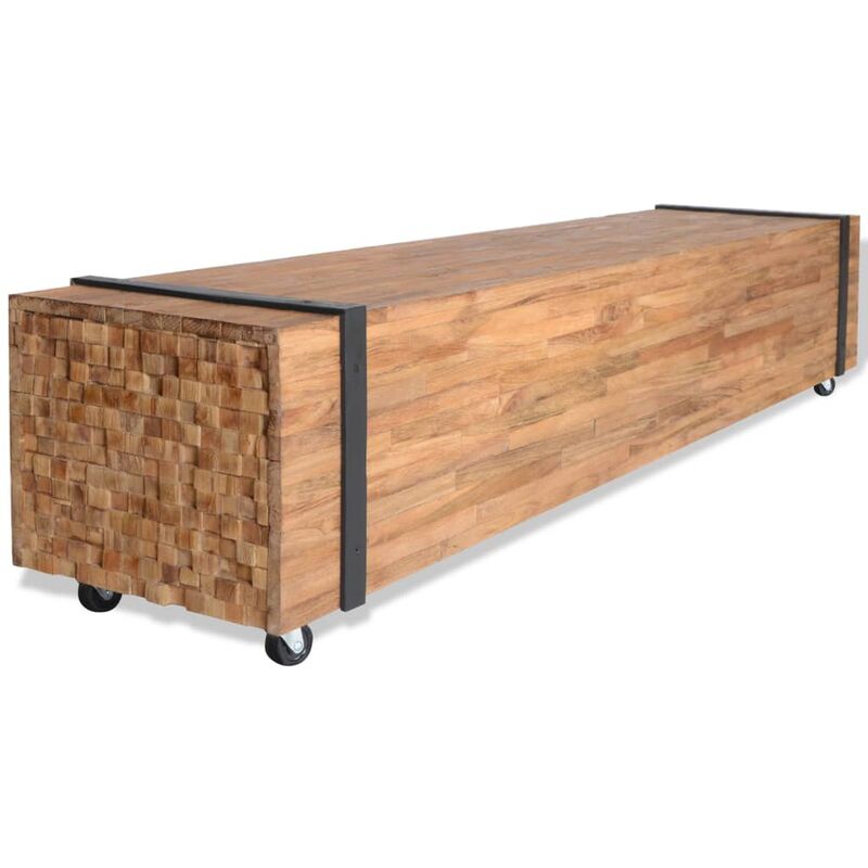 Meuble TV 110x30x32,5 Bois de teck massif