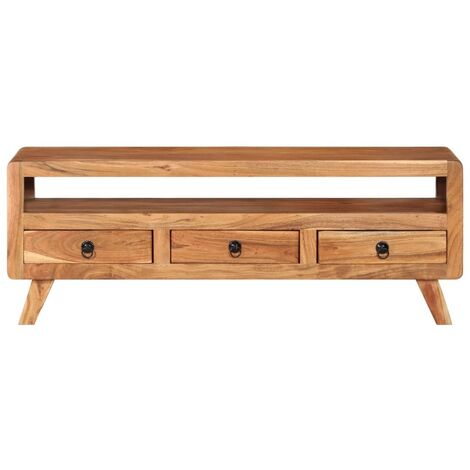 Meuble TV 110x30x40 Bois d'acacia massif 2