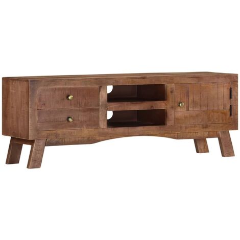Meuble TV 110x30x40 Bois de manguier brut 3