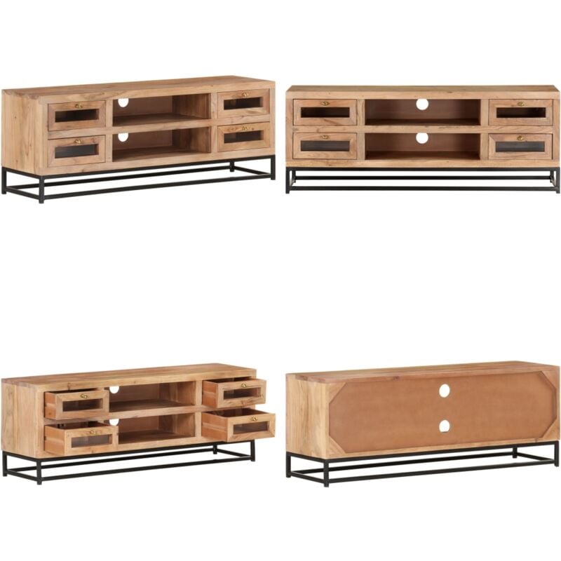 Vidaxl - Meuble tv 110x30x40 cm Bois d'acacia massif - Meubles Tv - Meuble Tv - Meuble Industriel - Meuble En Bois - Acacia Massif - Home & Living