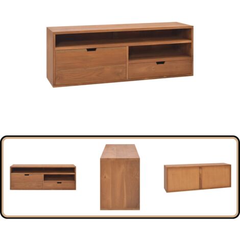 Meuble TV 110x30x40 cm Bois de teck massif - Meubles Tv - Meuble Tv Bois - Meuble Tv Design - Meuble Tv Scandinave - Rangement Tv