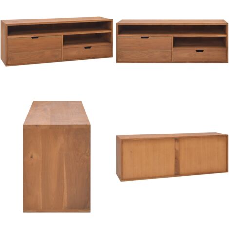 Meuble TV 110x30x40 cm Bois de teck massif - Meubles Tv - Meuble Tv Bois - Meuble Tv Design - Meuble Tv Scandinave - Rangement Tv - Home & Living
