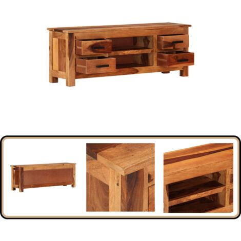 Meuble TV 110x30x40 cm Bois solide - Meubles Tv - Meuble Tv - Buffet Tv - Rangement Tv - Meuble Rustique