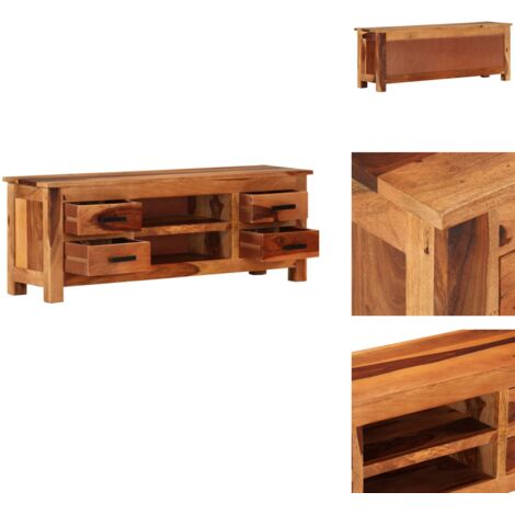 Meuble TV 110x30x40 cm Bois solide - Meubles Tv - Meuble Tv - Buffet Tv - Rangement Tv - Meuble Rustique - Meuble TV - Meubles TV - Meuble TV En Bois - Meubles TV En Bois