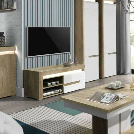 Meuble tv d'angle design blanc mat l100 cm karol - Conforama