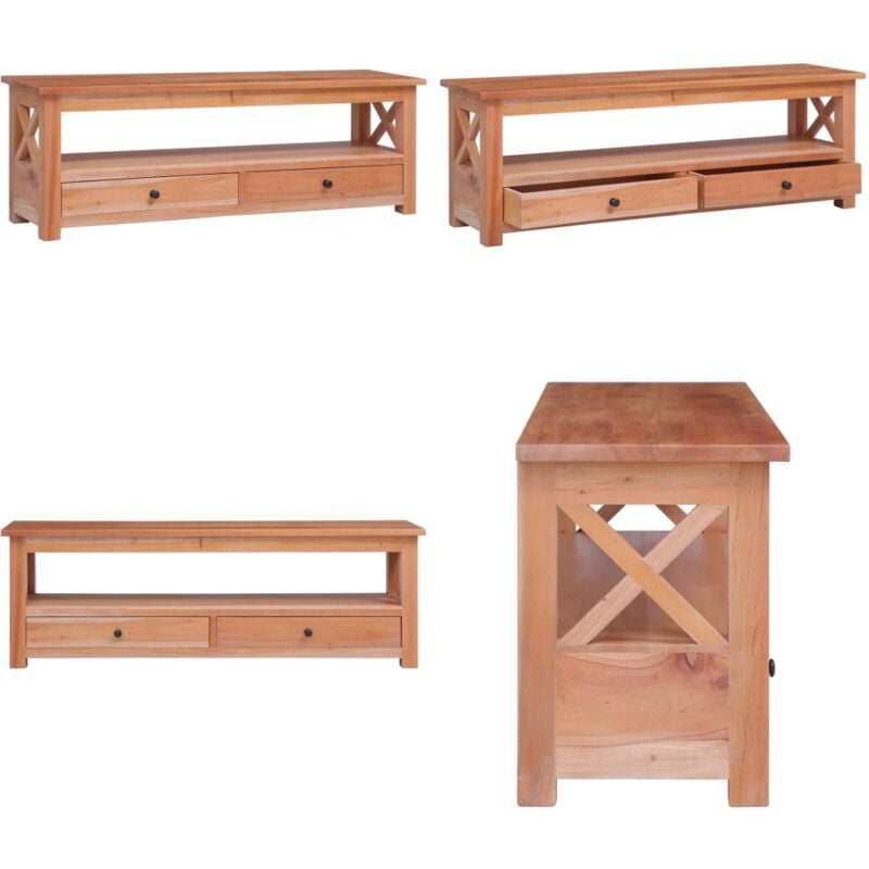 Vidaxl - Meuble tv 120x30x40 cm Bois d'acajou massif - Meuble Tv - Meuble Televison - Meuble Acajou - Meuble Vintage - Meuble Salle Séjour - Home &