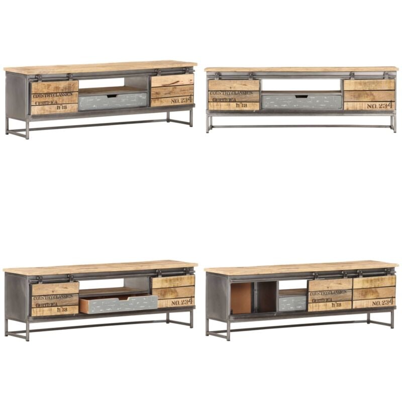 Vidaxl - Meuble tv 120 x 30 x 40 cm Bois massif de manguier - Meubles Tv - Meuble Tv - Support Tv - Rangement Tv - Mobilier Industriel - Home & Living