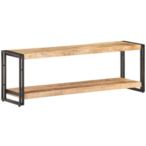 Meuble TV 120x30x40 Bois de manguier brut 5