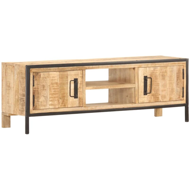 Bh Design - Meuble TV 120x30x40 cm Bois de manguier brut