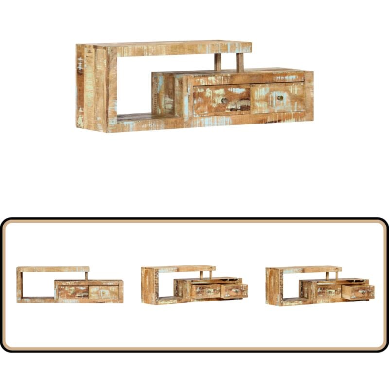 Vidaxl - Meuble tv 120x30x40 cm Bois de récupération massif - Meubles Tv - Meubles Rustique - Meuble Tv Design - Meuble Tv Bois - Rangement Tv