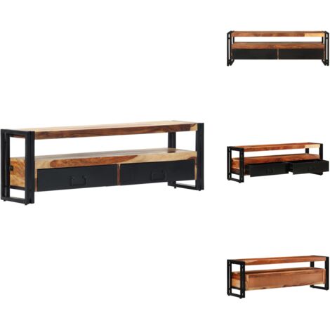 Meuble TV 120x30x40 cm Bois de Sesham solide - Meuble TV - Meuble Téléviseur - Rangement TV - Console TV - Meubles Salon