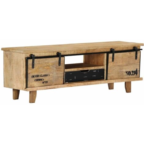 Meuble TV 120x30x40 cm Bois massif de manguier