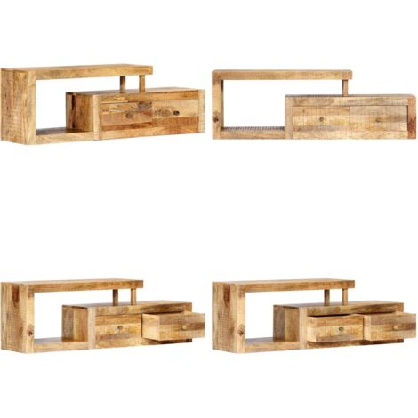 Meuble TV 120x30x40 cm Bois massif de manguier - Meuble tv bois - Meuble tv moderne
