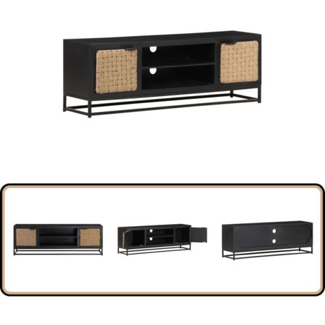 Meuble TV 120x30x40 cm Bois massif de manguier - Meubles Tv - Meuble Tv Industriel - Meuble Tv Bois - Meuble Tv Design - Rangement Tv