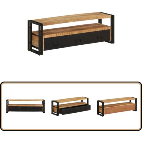 Meuble TV 120x30x40 cm Bois massif de manguier - Meubles Tv - Meuble Tv - Meuble Media - Meuble Design - Industriel