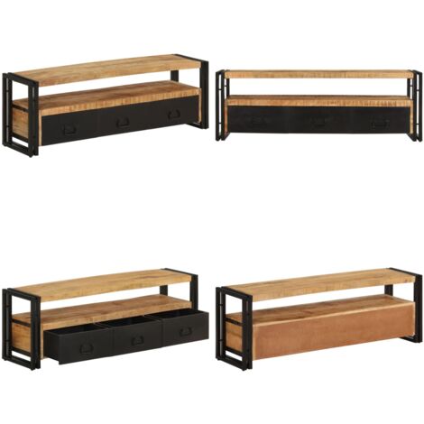 Meuble TV 120x30x40 cm Bois massif de manguier - Meubles Tv - Meuble Tv - Meuble Media - Meuble Design - Industriel - Home & Living