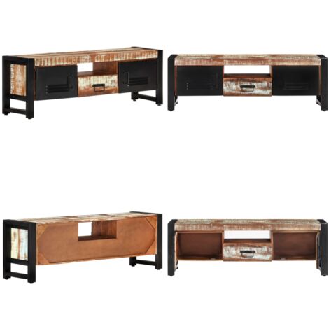 Meuble TV 120x30x40 cm Bois massif de récupération - Meuble Tv - Meuble Industriel - Meuble Vintage - Mobilier Rustique - Rangement Tv - Home & Living