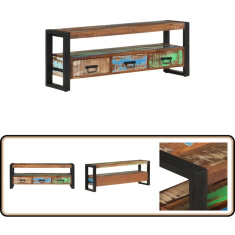 Meuble TV 120x30x45 cm Bois massif de récupération - Meubles Tv - Meubles Rustiques - Meuble Tv Design - Meuble Tv Vintage - Meuble Tv Industriel