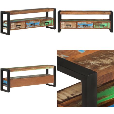 Meuble TV 120x30x45 cm Bois massif de récupération - Meubles Tv - Meubles Rustiques - Meuble Tv Design - Meuble Tv Vintage - Meuble Tv Industriel - Home & Living