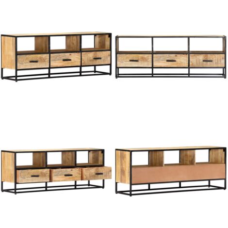 Meuble TV 120x30x45 cm Bois solide de manguier - Meubles Tv - Meuble Tv - Armoire Tv - Rangement Tv - Design Industriel - Home & Living