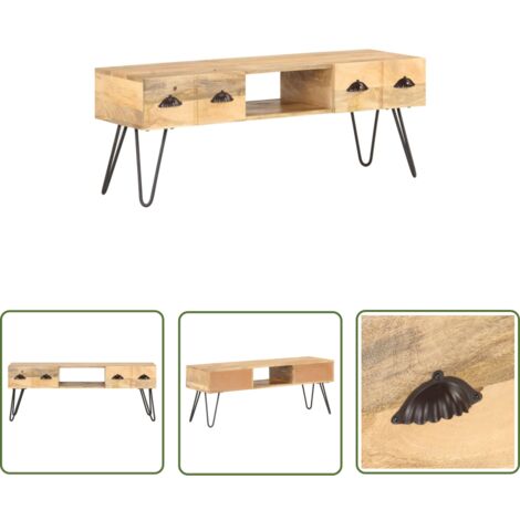Meuble TV 120x35x45 Bois solide de manguier