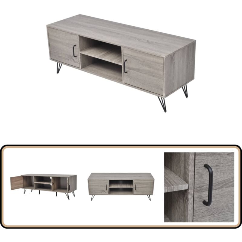 Vidaxl - Meuble tv 120x40x45 cm Gris - Meuble Tv - Meuble Tv Gris - Console Multimedia - Rangement Tv - Meuble Salon