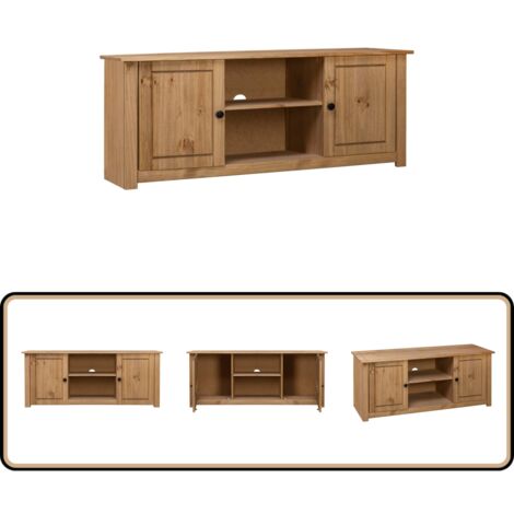 Meuble TV 120x40x50 cm Bois de pin massif Gamme Panama - Meuble Tv - Meuble Tv Bois - Meuble Tv Rustique - Meuble Tv Retro - Rangement Salon
