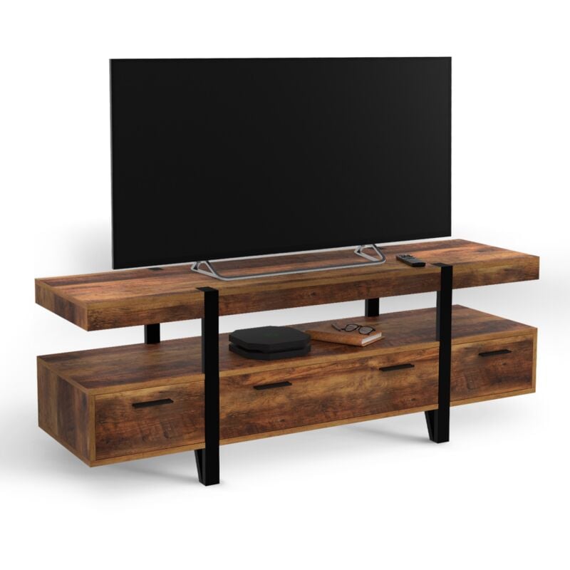 Idmarket - Meuble tv 140 cm austria avec tiroirs bois pieds épingle