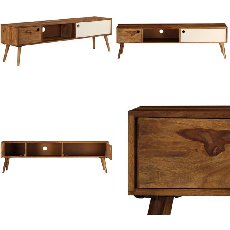 Vidaxl - Meuble tv 140x30x40 cm bois massif - Meubles Tv - Meuble Tv - Meuble Tv En Bois - Meuble Tv Moderne - Buffet - Home & Living