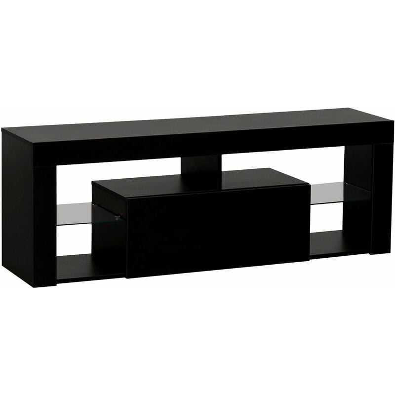Happy Garden - Meuble tv 140cm noir à led daryl