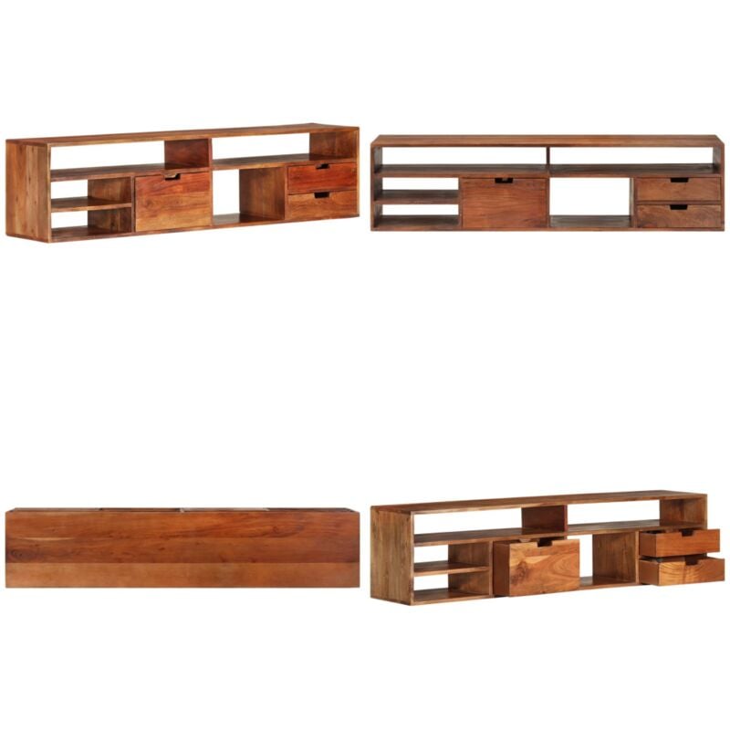 Vidaxl - Meuble tv 140x30x35 cm Bois d'acacia massif - Meubles Tv - Meuble Tv - Meuble Hifi - Rangement Tv - Buffet Bas - Home & Living