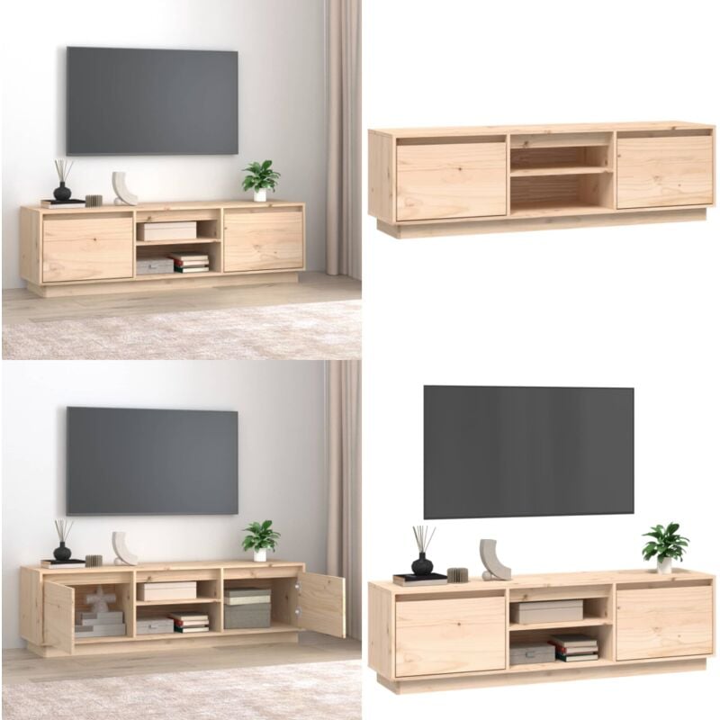 Vidaxl - Meuble tv 140x35x40 cm Bois de pin massif - Meuble Tv - Meuble Téléviseur - Meuble Bois - Meuble Pin - Rangement Tv - Home & Living