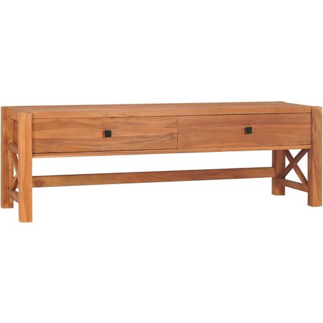 Meuble TV 140x40x45 Bois de teck recyclé 2