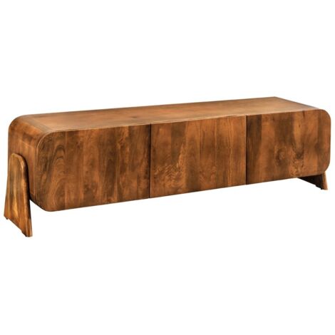 Meuble TV 160 cm bois massif marron – Collection NATURA