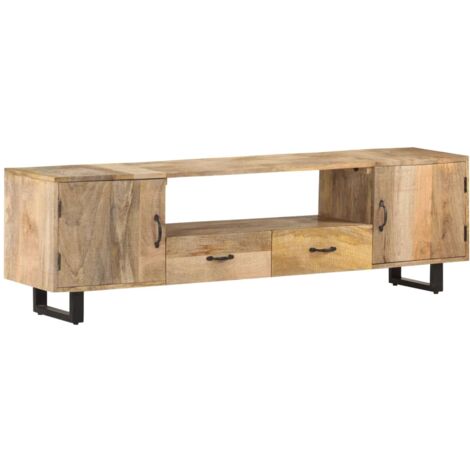 Meuble TV 160x30x45 cm Bois massif de manguier vidaXL - Brun