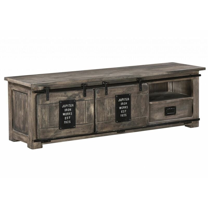 Meuble tv 160x45 Manguier laqué Gris railway 201