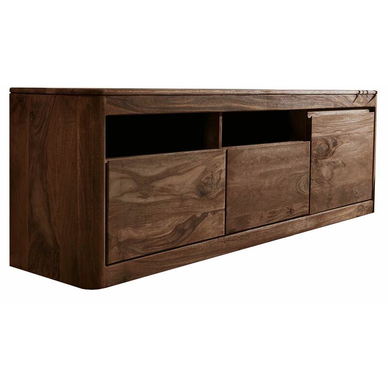 Massivmoebel24 - Meuble tv 178x40 Palissandre teinté Smoked cherry toronto 120