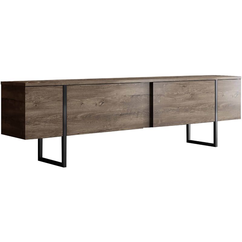 Meuble tv 180 cm en bois et acier bois