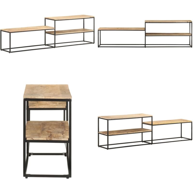 Vidaxl - Meuble tv 180x30x50 cm Bois de manguier brut - Meubles Tv - Meuble Tv Industriel - Meuble Tv Bois - Rangement Tv - Support Tv - Home & Living